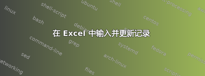 在 Excel 中输入并更新记录