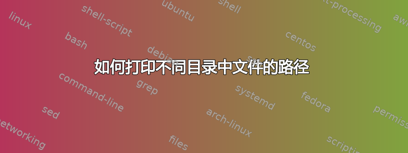 如何打印不同目录中文件的路径