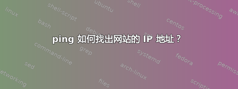 ping 如何找出网站的 IP 地址？