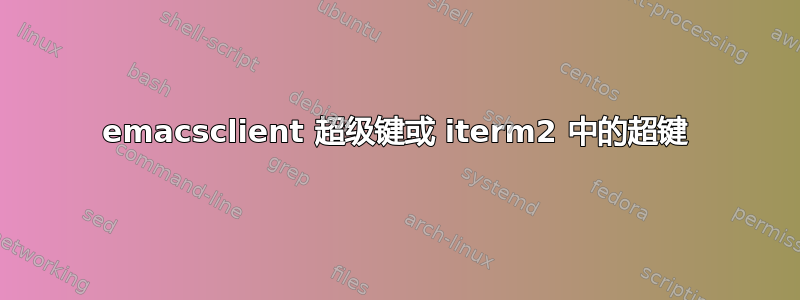 emacsclient 超级键或 iterm2 中的超键