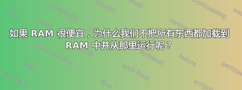 如果 RAM 很便宜，为什么我们不把所有东西都加载到 RAM 中并从那里运行呢？