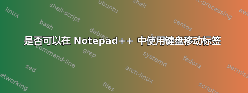 是否可以在 Notepad++ 中使用键盘移动标签