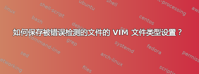 如何保存被错误检测的文件的 VIM 文件类型设置？