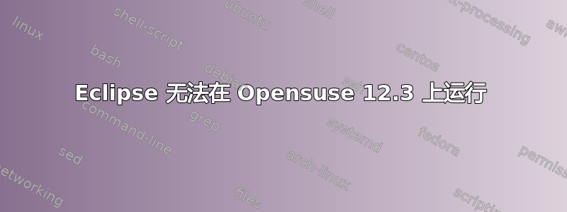 Eclipse 无法在 Opensuse 12.3 上运行