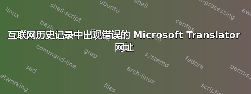 互联网历史记录中出现错误的 Microsoft Translator 网址