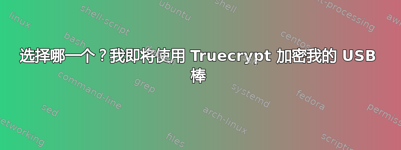 选择哪一个？我即将使用 Truecrypt 加密我的 USB 棒