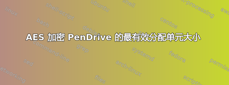 AES 加密 PenDrive 的最有效分配单元大小