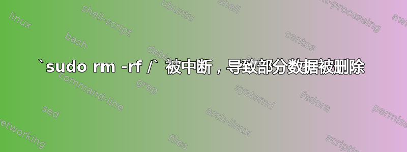 `sudo rm -rf /` 被中断，导致部分数据被删除