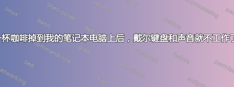 一杯咖啡掉到我的笔记本电脑上后，戴尔键盘和声音就不工作了