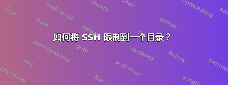 如何将 SSH 限制到一个目录？