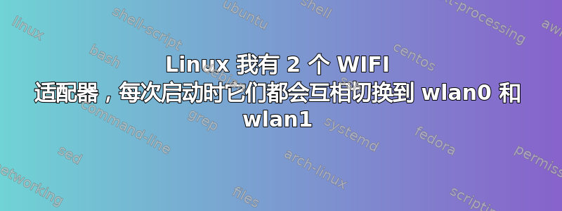 Linux 我有 2 个 WIFI 适配器，每次启动时它们都会互相切换到 wlan0 和 wlan1