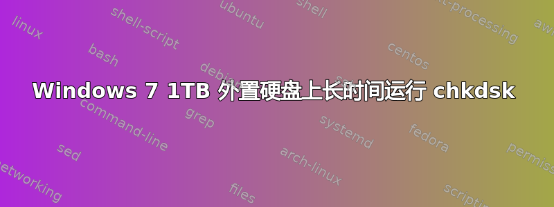 Windows 7 1TB 外置硬盘上长时间运行 chkdsk