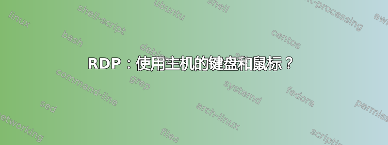 RDP：使用主机的键盘和鼠标？