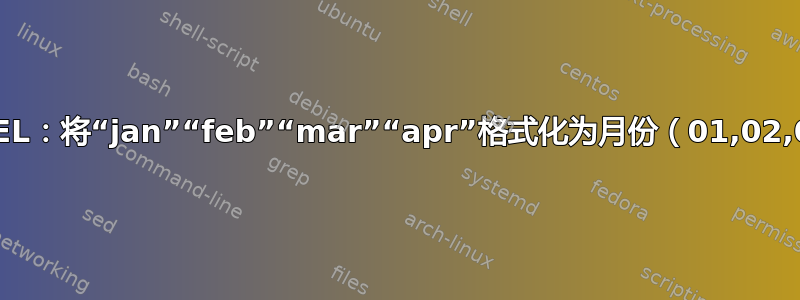 EXCEL：将“jan”“feb”“mar”“apr”格式化为月份（01,02,03）