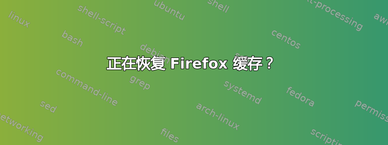 正在恢复 Firefox 缓存？