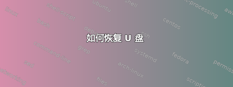 如何恢复 U 盘