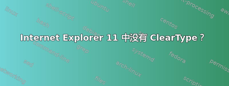 Internet Explorer 11 中没有 ClearType？