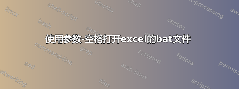 使用参数-空格打开excel的bat文件