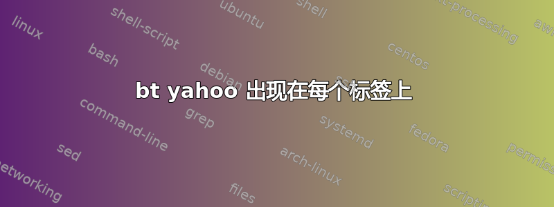 bt yahoo 出现在每个标签上