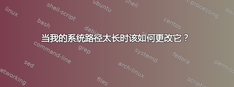 当我的系统路径太长时该如何更改它？