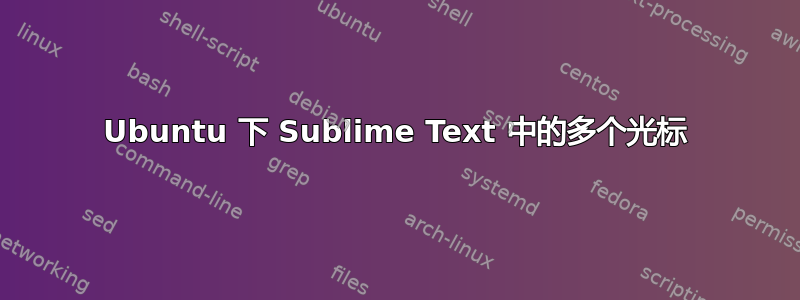 Ubuntu 下 Sublime Text 中的多个光标