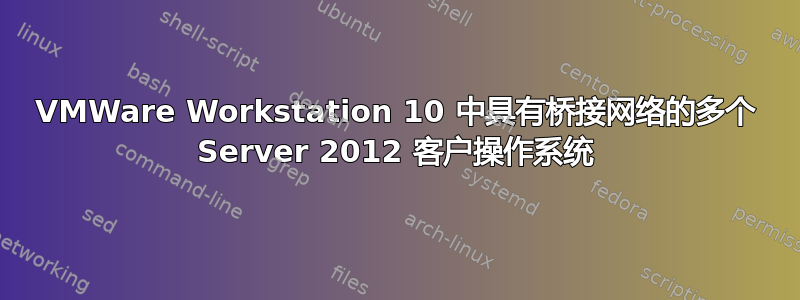 VMWare Workstation 10 中具有桥接网络的多个 Server 2012 客户操作系统