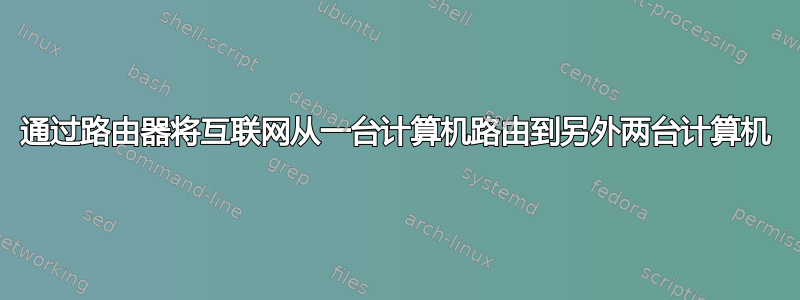 通过路由器将互联网从一台计算机路由到另外两台计算机