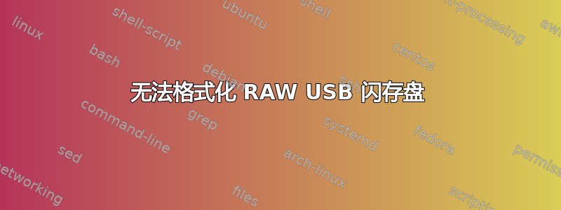 无法格式化 RAW USB 闪存盘