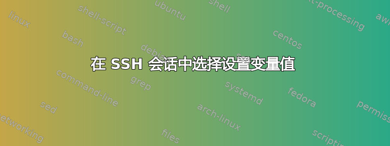 在 SSH 会话中选择设置变量值