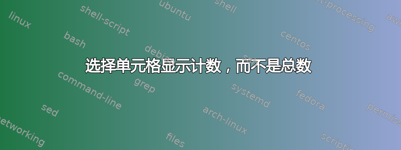 选择单元格显示计数，而不是总数