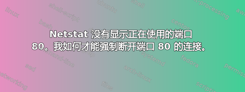 Netstat 没有显示正在使用的端口 80。我如何才能强制断开端口 80 的连接。