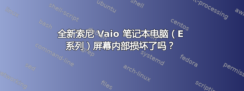 全新索尼 Vaio 笔记本电脑（E 系列）屏幕内部损坏了吗？