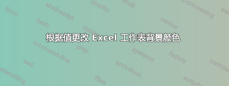 根据值更改 Excel 工作表背景颜色