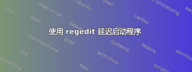 使用 regedit 延迟启动程序