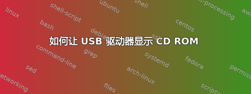 如何让 USB 驱动器显示 CD ROM