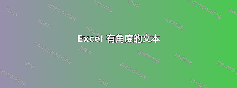 2007 Excel 有角度的文本