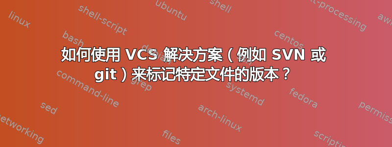 如何使用 VCS 解决方案（例如 SVN 或 git）来标记特定文件的版本？