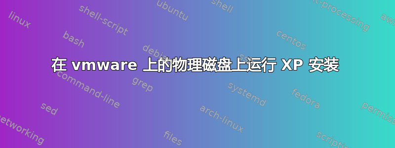 在 vmware 上的物理磁盘上运行 XP 安装