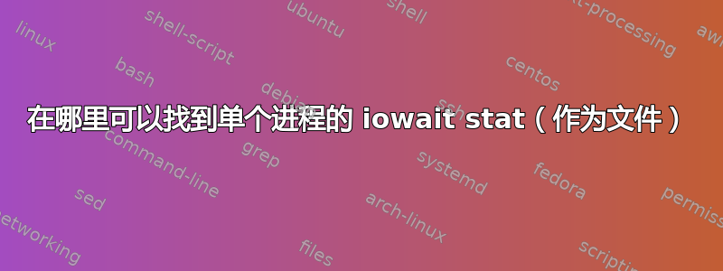 在哪里可以找到单个进程的 iowait stat（作为文件）