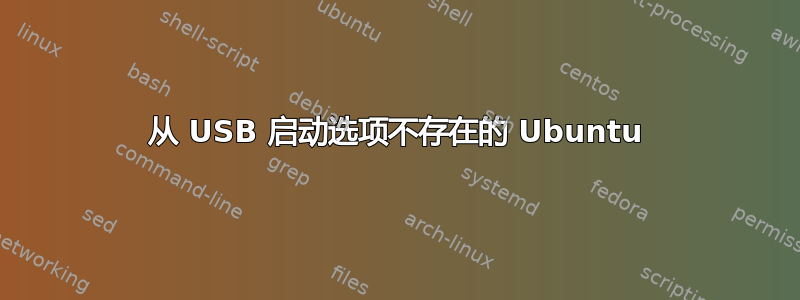 从 USB 启动选项不存在的 Ubuntu