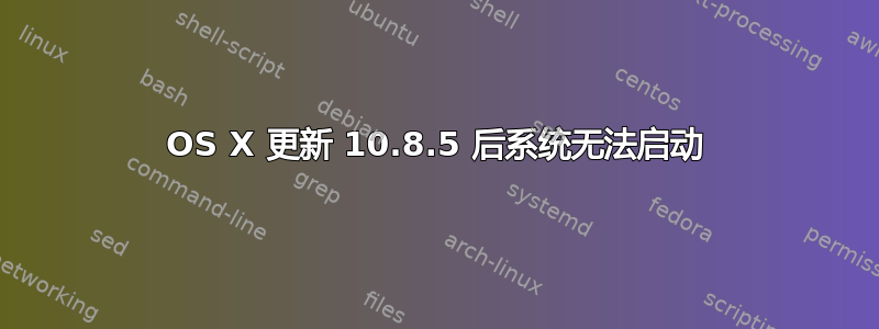 OS X 更新 10.8.5 后系统无法启动