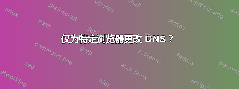 仅为特定浏览器更改 DNS？