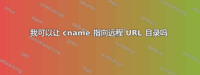 我可以让 cname 指向远程 URL 目录吗