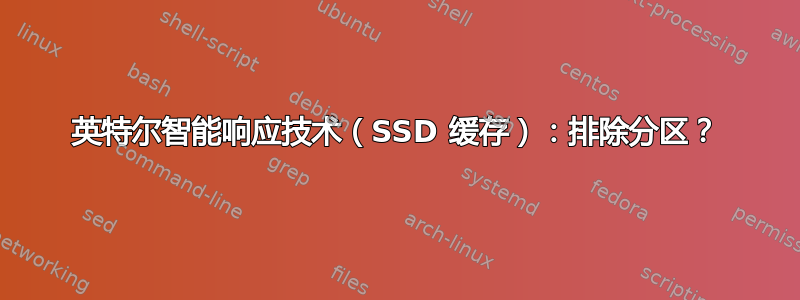 英特尔智能响应技术（SSD 缓存）：排除分区？