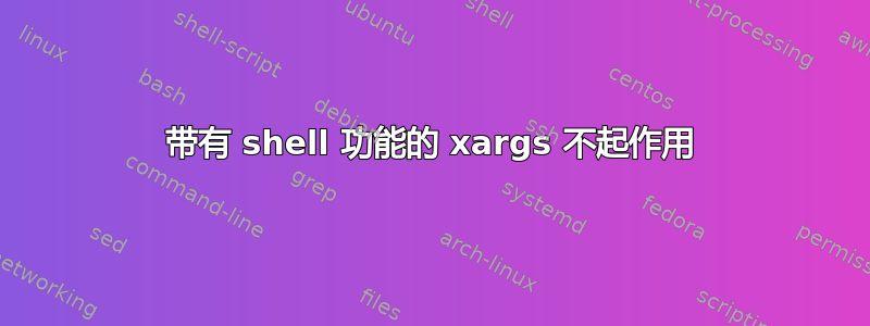 带有 shell 功能的 xargs 不起作用