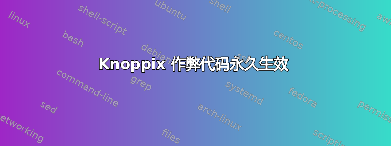 Knoppix 作弊代码永久生效