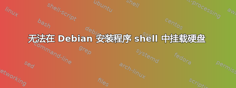 无法在 Debian 安装程序 shell 中挂载硬盘