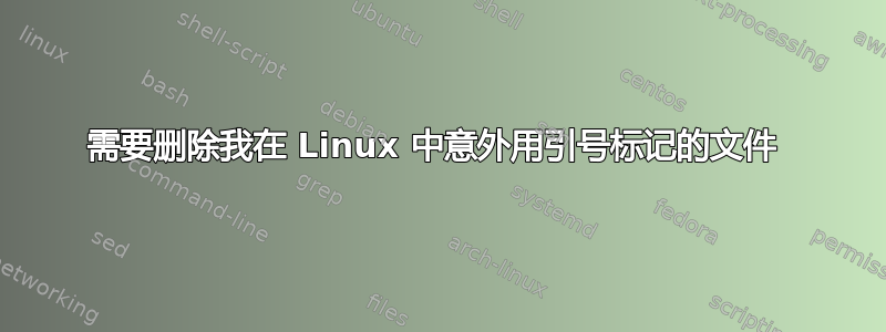 需要删除我在 Linux 中意外用引号标记的文件 