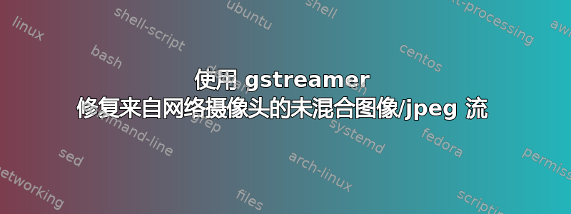 使用 gstreamer 修复来自网络摄像头的未混合图像/jpeg 流