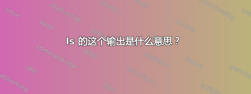 ls 的这个输出是什么意思？